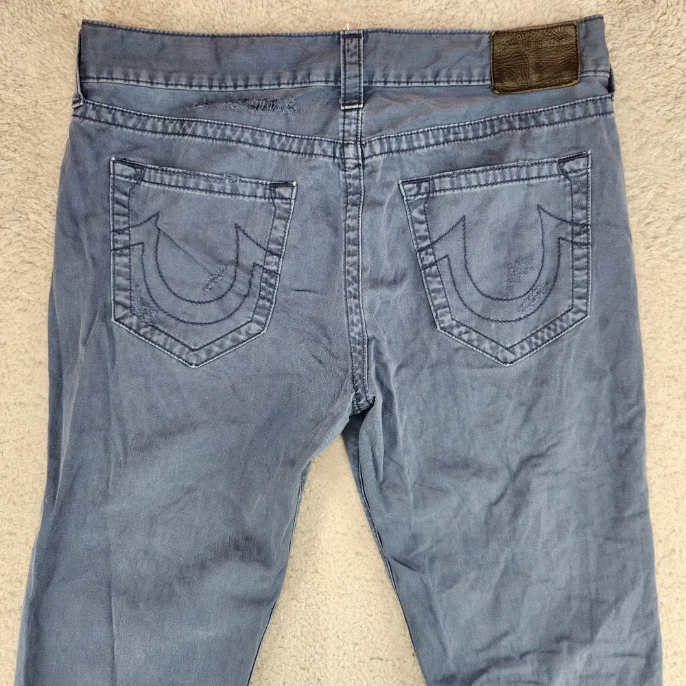 True Religion Jeans Geno Relaxed Distressed Mens Size 36 Blue
